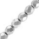 Czech Fire polished faceted glass beads 4mm Aluminium silver